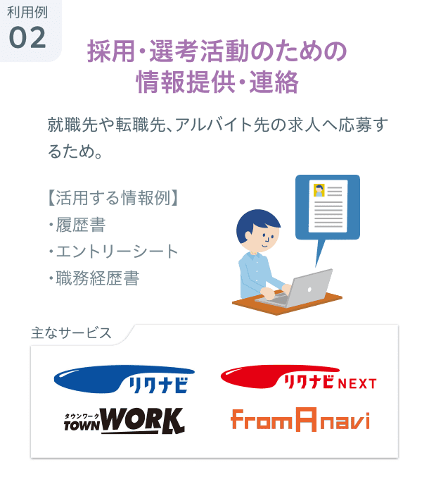 利用例02:採用・選考活動のための情報提供・連絡