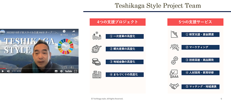 「弟子屈スタイル」会議向けにまとめられた資料より。副業者は、ここで掲げられた4つの支援プロジェクトからひとつを選び、どんな活動をするかを自ら決定、推進する