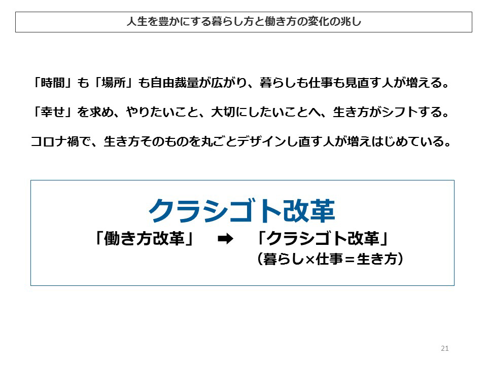 人生を豊かにする暮らし方と働き方の変化の兆し