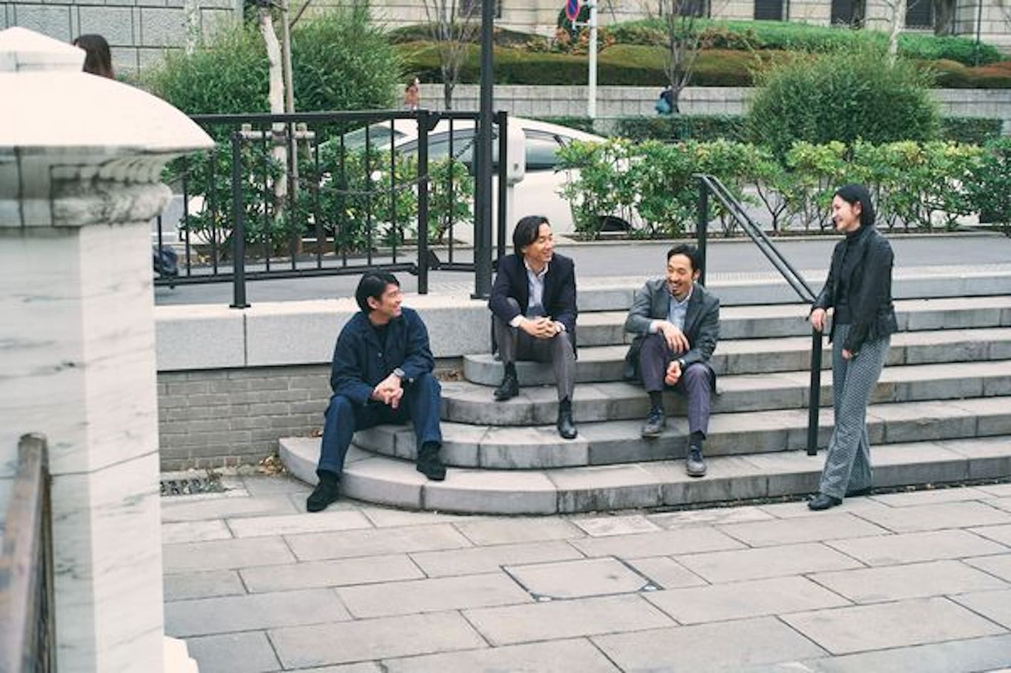 Z&C共同創業者の3人(阿座上陽平さん、田淵良敬さん、陶山祐司さん)と阪本菜さん