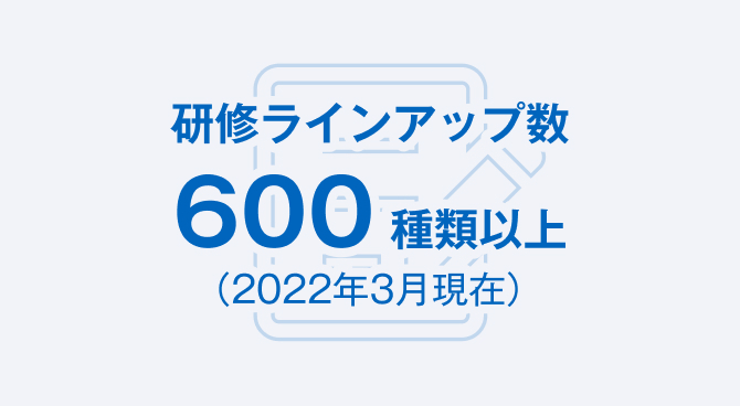 研修ラインアップ数600種類以上（2022年3月現在）