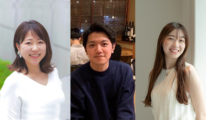 （左より）動画の企画・製作を担当した、HRエージェント事業の元 美紀、清水 俊佑、まなび事業の松尾 明莉 