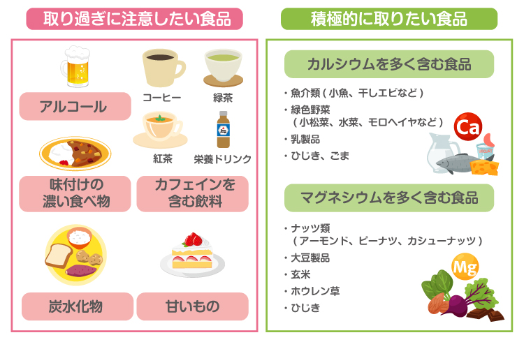 取りすぎ注意の食品・積極的に取りたい食品